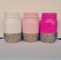 DIY Mason Jars - Gold mason jars, sparkly vase