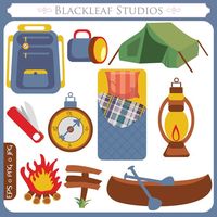 Campers Paradise is a cute and adventurous set and a great way to adorn your invitations, cards, stationery, scrapbooks, digitized embroidery or