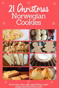 Norwegian Christmas Cookies are a huge part of holiday festivities.  Historically, butter an expensive treat that was sold off the farm to pay the bills, but during the holidays, even the poorest rural families kept butter at home for a variety of festive holiday treats. As the custom goes, each family would make 7 types of cookies, known as the 7 cookies of Christmas (syv slags julekaker).