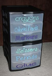 classroom organization...This is perfect for having community school supplies. I highly recommend this in the elementary classrooms