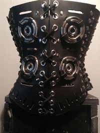 Black Leather 26 Inch Waist Cincher by LethalWare on Etsy