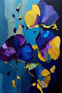 size: 18x12in Art Print: Butterfly Pea Flowers II by Avril Anouilh :