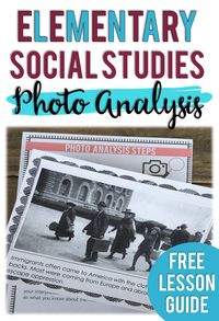 Learn how to use historical photos in your social studies units in a meaningful way. I have included all the steps to lead your students through an effective analysis of historical photos. Great for elementary or middle school. Plus grab a free template to get started. #historicalphotos #socialstudies #primarysources