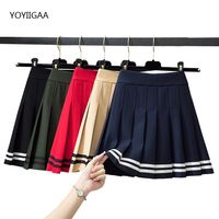 Fashion Women's Pleated Skirt Elastic Waist Woman Skirts College Style Black Female Mini Skirt High Waist Ladies Dance Skirts