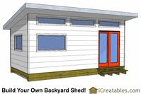 10x20 Modern Studio Shed Plans - Door Right