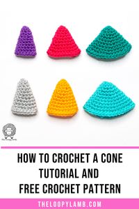 Learn how to crochet a cone with this easy tutorial that shows you how to make cones in multiple ways so you can make the exact cone that you need for your project. This post also includes the free crochet pattern for each type of cone so that you make your own! Click to view this free crochet tutorial or save it to your crochet board for later.