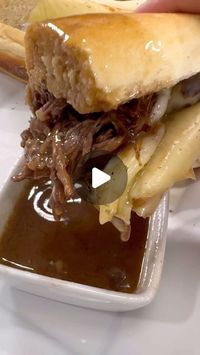 Luke Brown on Instagram: "Crockpot French Dip Sandwiches are one of my favorite dinner recipes! 

Recipe 
3-4 lb Chuck Roast
Salt, pepper, and garlic powder 
2 TBSP butter 
1 onion sliced 
2 TBSP minced garlic
2 TBSP of Worcestershire sauce 
12 oz of beer 
1 package of Au Jus 
1 1/2 cups beef broth 
Sub rolls
Provolone cheese 

Steps
Season the chuck roast on all sides with salt, pepper, and garlic. 

Melt butter in a skillet over medium high heat and sear chuck roast on all sides. 

Put the seared chuck roast in a crock pot. Pour 1 1/2 cups of beef broth over the chuck roast. 

Add sliced onions, minced garlic, Worcestershire sauce, beer, and Au Jus packet to the hot skillet stirring and letting it simmer. 

Pour the onion and gravy mixture over chuck roast in the crock pot and let cook o