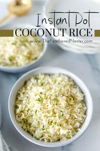 This Instant Pot Coconut Jasmine Rice is a perfect go-to side dish recipe. This is so fragrant and creamy, and it pairs well with so many different meals. Craving some tropical flair in your Instant Pot cuisine? This dish is quick and easy to make and turns out perfectly every time. The coconut milk gives the rice a wonderfully creamy texture and a delicious tropical flavor. Plus, it pairs perfectly with bold and spicy chicken entrees. Give this recipe a try today!