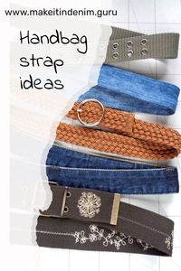 Different options to make a bag strap. Handbag making. Sewing tutorials. DIY denim bags.