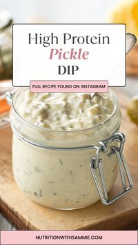 Craving a tangy and protein-packed dip? Look no further! This high-protein pickle dip is the perfect healthy snack or appetizer. Packed with flavor and nutrients, it's the perfect snack! Head to our Instagram for the full recipe.