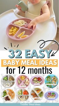 12 month old meal ideas from a mom of four! I'm sharing baby led weaning and toddler meal ideas for 1 year olds. Perfect for 12 month olds doing baby led weaning or self feeding. Quick and easy toddler meal ideas for breakfast, lunch, and dinner.  Toddler breakfast ideas, toddler lunch ideas, toddler dinner ideas, 12 month old meal ideas, meal ideas for 1 year olds.