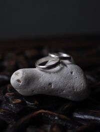 Silver D shaped Low Dome Ring Set, Simple Hammered Bands, Eco-silver Rings, Ethical Jewellery, Wood Ring Box