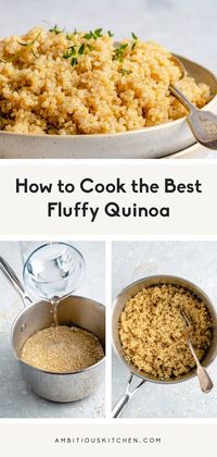 Learn exactly how to cook quinoa on the stovetop and add it to all of your favorite recipes! With this step-by-step tutorial, you'll learn how long to cook quinoa so it's nice and fluffy, how to make it taste good on its own and plenty of new ways to use it. Our best quinoa recipes included!