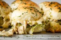 Pesto Chicken Pull Apart Sliders - Bake. Eat. Repeat.