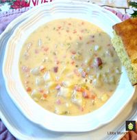 Prize Winning Cheddar & Ham Chowder  #soup #chowder #cheese #ham