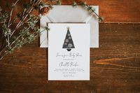 Winter Baby Shower Invitation | Gender Neutral Hygge Baby it's Cold Outside Shower Editable Template | Black White Gold S150