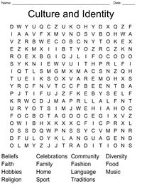 Culture and Identity Word Search