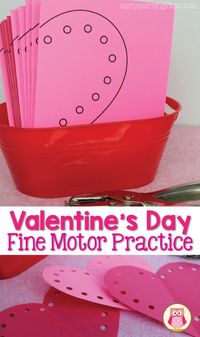 Valentine fine motor activity - these free heart cutting templates are a great way to motivate kids to work on fine motor skills and scissor skills