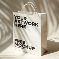 Free White Paper Bag Mockup PSD