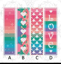 COMBO #6 - LOVE & RAINBOWS BOOKMARKS Cross-Stitch Pattern Printable PDF Download PATTERN SPECIFICATIONS Pattern #26 SHINY RAINBOW Pattern Size: 29 x 118 Stitches (width x height) 11 Count - 6.7cm x 27.2cm | 2.6in x 10.7in 14 Count - 5.3cm x 201.4cm | 2.1in x 8.4in 16 Count - 4.6cm x 18.7cm | 1.8in x 7.4in 18 Count - 4.1cm x 16.7cm | 1.6in x 6.6in 28 Count - 2.6cm x 10.7cm | 1in x 4.2in Pattern #61 LOVE FOR ALL Pattern Size: 30 x 110 Stitches (width x height) 11 Count - 6.9cm x 25.4cm | 2.7in x 1