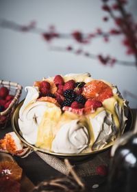 Winter Pavlova with Meyer Lemon Curd { gluten-free, dairy-free } — saltnpepperhere