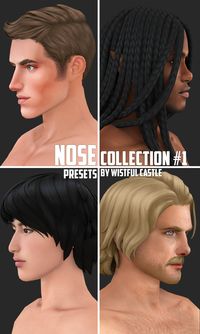 So excited to present my first preset pack! Now I can sculpt my sims step by step in blender and use it in the game!*__* Here, my kittens and puppies, I'm giving you 4 nose forms! + 4 Nose presets + No sliders were applied for the noses on preview + I made them for male heads, but also allowed for female frame #sims4 #thesims4 #sims4presets #sims4malenose #sims4malenosepresets #sims4CAS #sims4malecc #sims4cc #sims4nose #sims4nosepresets