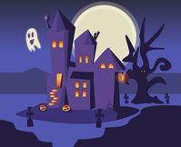 Halloween haunted house Illustrator