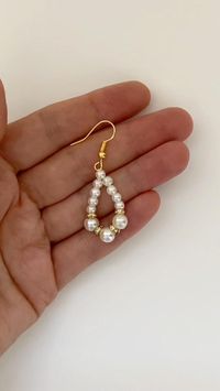 1min DIY earrings. Handmade earrings. Jewelry making #earrings #beadedearrings #bridalearrings #diyearrings #handmadeearrings #pearlearrings #earringstyle #earringsoftheday #jewelry #jewelrydesigner #jewelrymaking