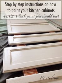 $120 painted cabinet makeover, using Sherwin Williams White Duck. Includes step by step instructions and which materials to buy for best res...