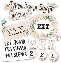 Amazon.com: Desert Cactus Tri-Sigma Sigma Sigma Sigma Stickers Classic Floral Decal Laptop Water Bottle Car (Sheet C. Floral) : Sports & Outdoors