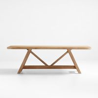 Aya 94" Natural Wood Farmhouse Dining Table by Leanne Ford + Reviews | Crate & Barrel