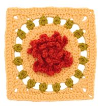 Crochet Floral Block: Chrysanthemum Square - free pattern, written and diagram