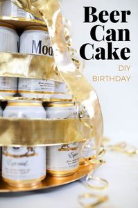 Looking for a unique gift for him or her? Try this DIY birthday beer cake topped with lotto scratchers! It's a huge hit, especially for a 21st birthday!