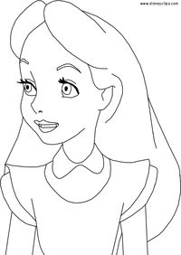 Alice in Wonderland. Disney coloring page