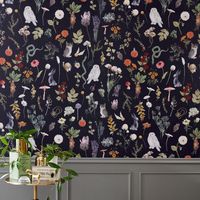 Turn your space into a lesson in Herbology with this wallpaper inspired by the magical world of Harry Potter! This colorful decor is printed with Mandrakes and other wizarding flora and boasts a peel-and-stick design for a mess-free application. Made of water-based ink with a pre-pasted paper backing. Self-adhesive for a one-time stick. Includes two panels. For best results, mount to a smooth surface. WIZARDING WORLD and all related trademarks, characters, names, and indica are (C) & TM Warner B