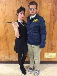 Bert Macklin and Janet Snakehole from Parks and Rec. #halloween #halloweencostumes #costumes #cutecouples #couplescostumes