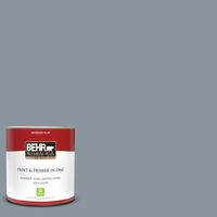 BEHR PREMIUM PLUS 1 qt. #PPF-28 Blue Dusk Flat Low Odor Interior Paint and Primer in One