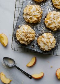 Peach Crumb Muffins - Wood & Spoon