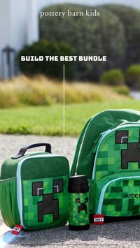 The wondrous blocky world of Minecraft comes to life in this playfully designed collection for kids. Inspired by the popular game, it features their favorite pixelated characters on organic bedding, school gear and more.