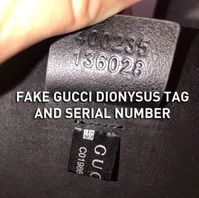 Fake Gucci Dionysus Leather Tag and Serial Number 400235 136028