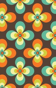 Retro Vintage Hippie Flower Power Floral Pattern