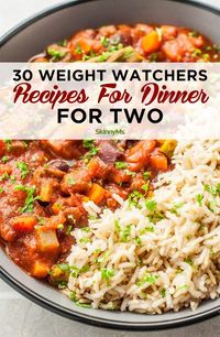 These 30 different amazing Weight Watchers Recipes for Dinner for Two make it easier to cook a deliciously healthy dinner that doesn't create leftovers. #weightwatchers #ww #dinnerrecipes #skinnyms