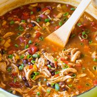 A Spicy Perspective Skinny Chicken Fajita Soup (Video) - A Spicy Perspective