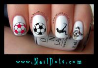 Soccer nail decals