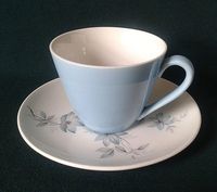 JOHNSON BROTHERS SNOWHITE COFFEE DUO IRONSTONE CUP & SAUCER BLUE & PINK FLOWERS  | eBay