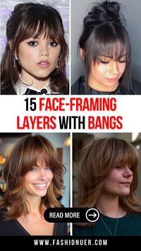 Face-framing layers with bangs are the perfect way to refresh your look. These styles highlight your face shape and add movement to your hair. Whether you prefer short or long layers, this cut gives a youthful and stylish appearance. Perfect for a night out, these bangs and layers will have you rocking the party all night.