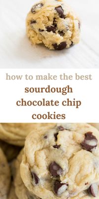 These easy to make sourdough chocolate chip cookies are irresistable!  Featuring sourdough discard, flour, sugar, salt, vanilla and eggs, these homemade cookies are quick and simple to whip up.  The perfect sourdough discard recipe!