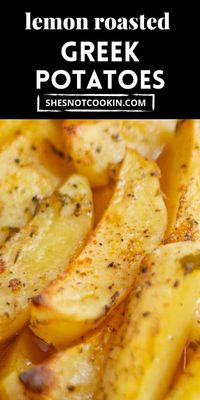 These lemon roasted greek potatoes will make it to your regular rotation of recipes in no time! They are so quick to throw together and you literally put them in the oven and forget them until they're done! Lemony, garlicky with a hint of oregano - you've gotta try these!