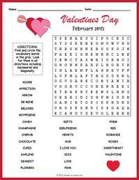 Valentine Word Search: A sweet little puzzle for the classroom or to do at home. Also find other printable puzzles for celebrating February 14th.