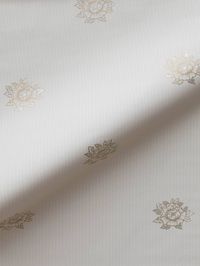 Hand-screened wallpaper Substrate: clay coated paper Width: 30″ (trims to 27″) Vertical repeat: 35.5″ Horizontal repeat: 27" Sold by the double roll (10 yards) 2 double roll minimum